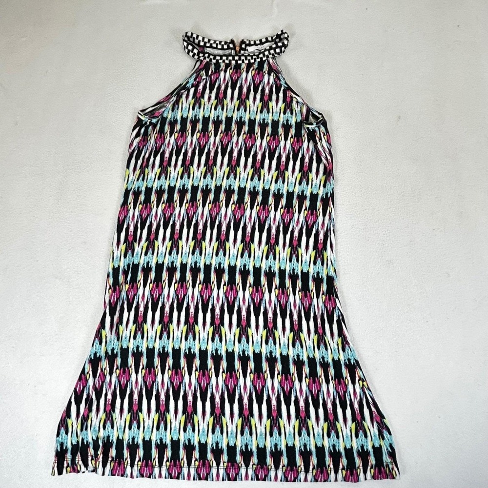 Tart Collections Halter Dress Womens Large Multicolor Geometric Boho Ikat T10070